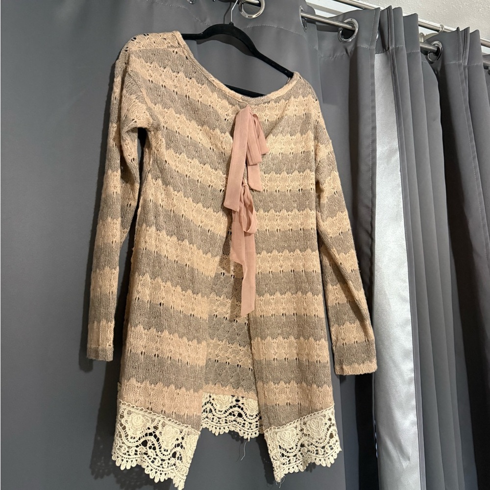 a'reve Medium Sweater with lace and embroidery